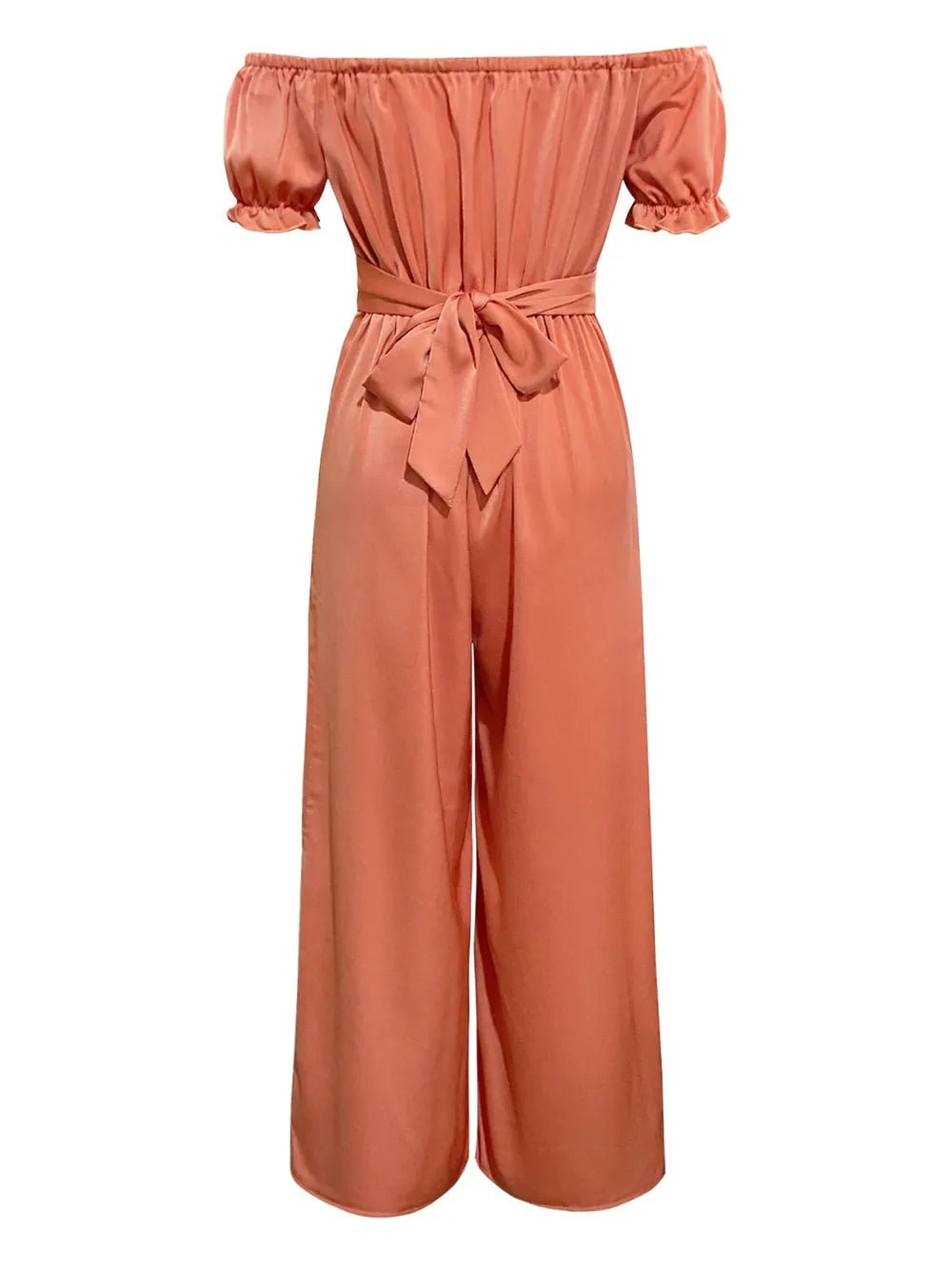 Off - Shoulder Short Sleeve Wide Leg Jumpsuit
