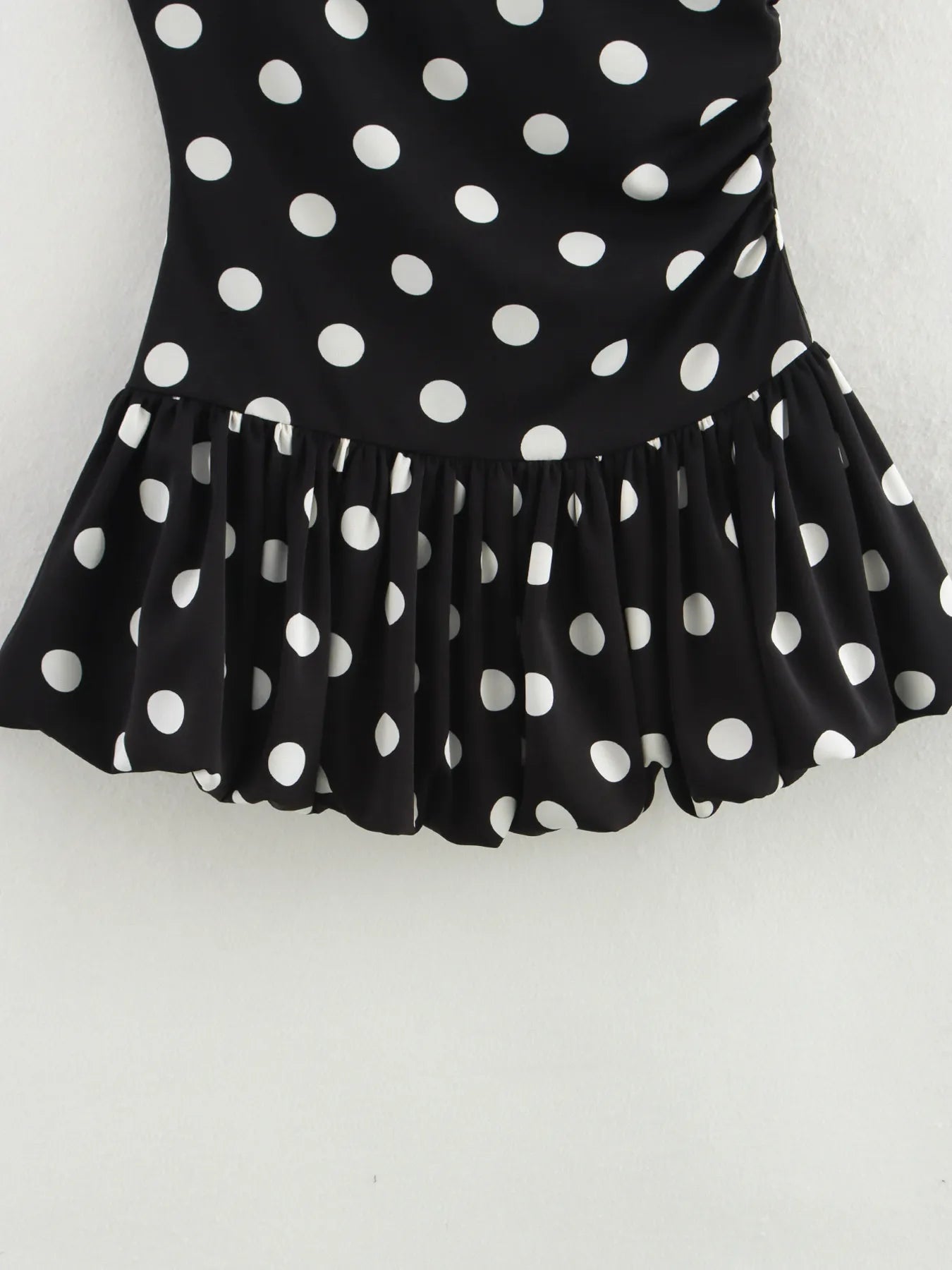 One - Shoulder Polka Dot Mini Dress