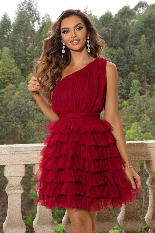 One - Shoulder Sleeveless Dress