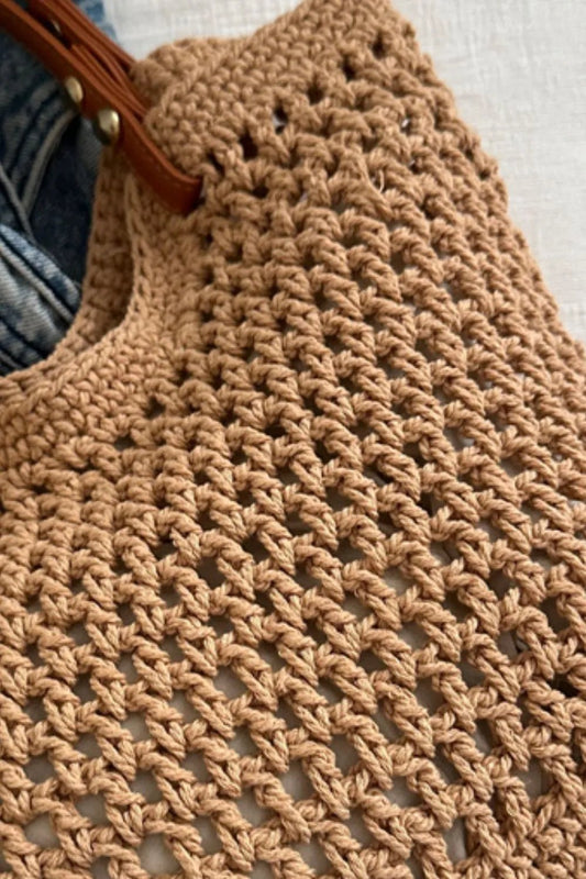 Openwork Woven Tote BagBag