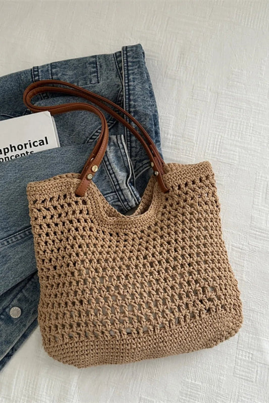 Openwork Woven Tote BagBag