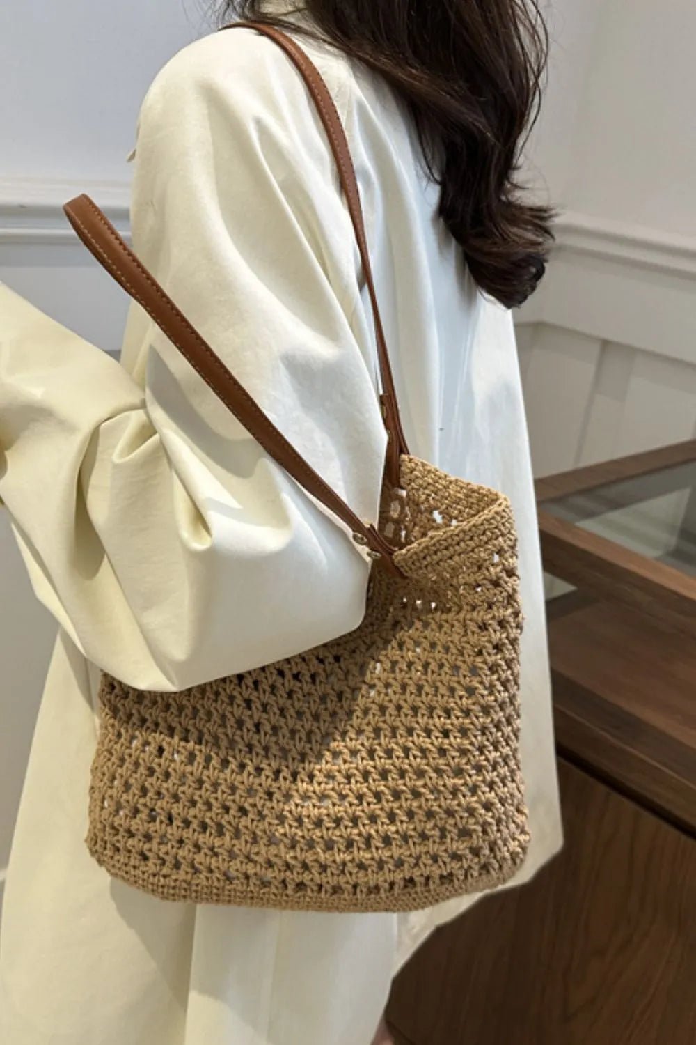 Openwork Woven Tote BagBag