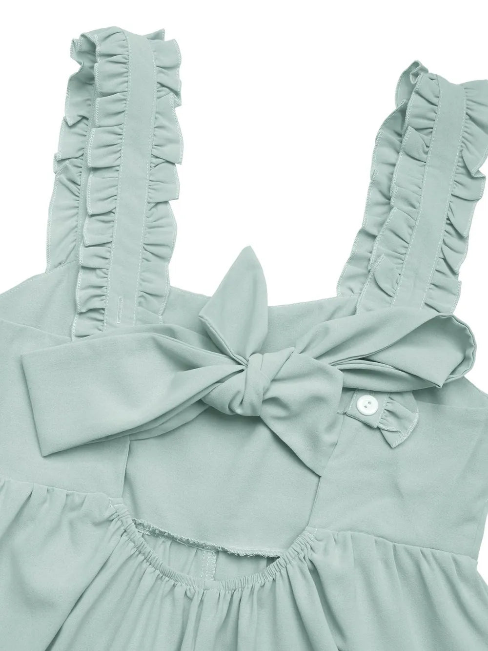 Perfee Frill Wide Strap Romper with Pockets