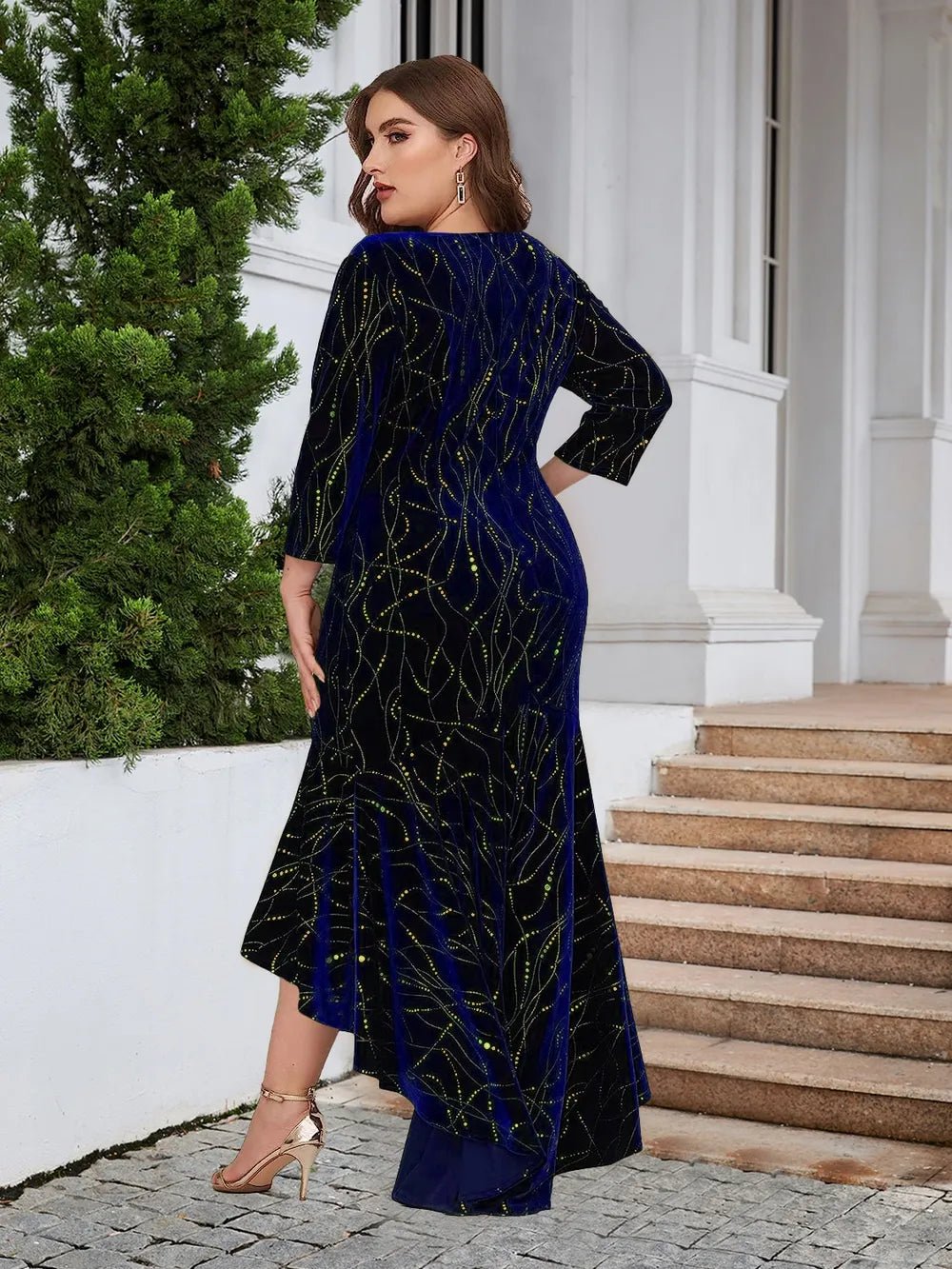 Plus Size Ruffle Hem High - Low Dress