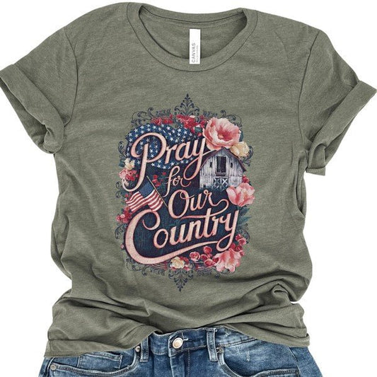 Pray for Our Country American Barn Christian Tee