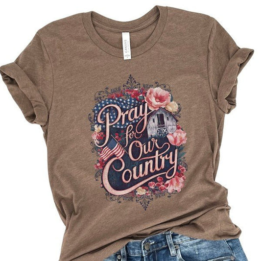 Pray for Our Country American Barn Christian Tee