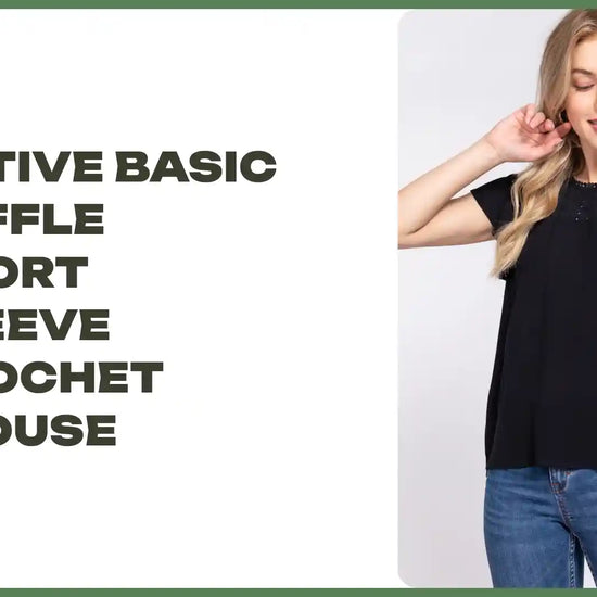 ACTIVE BASIC Ruffle Short Sleeve Crochet Blouse by@Outfy