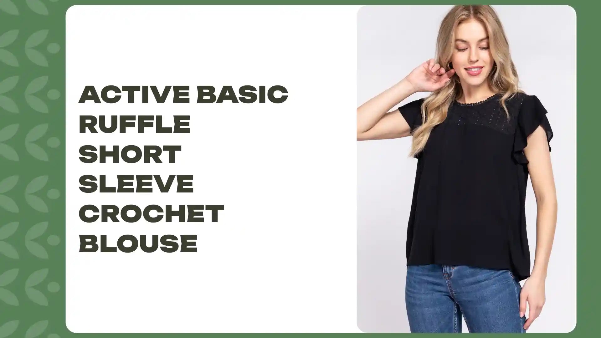 ACTIVE BASIC Ruffle Short Sleeve Crochet Blouse by@Outfy