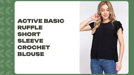 ACTIVE BASIC Ruffle Short Sleeve Crochet Blouse by@Outfy