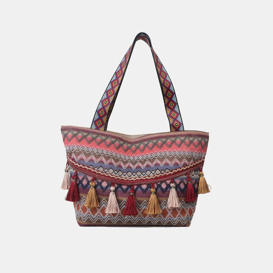 Printed Tassel Detail Tote BagBag