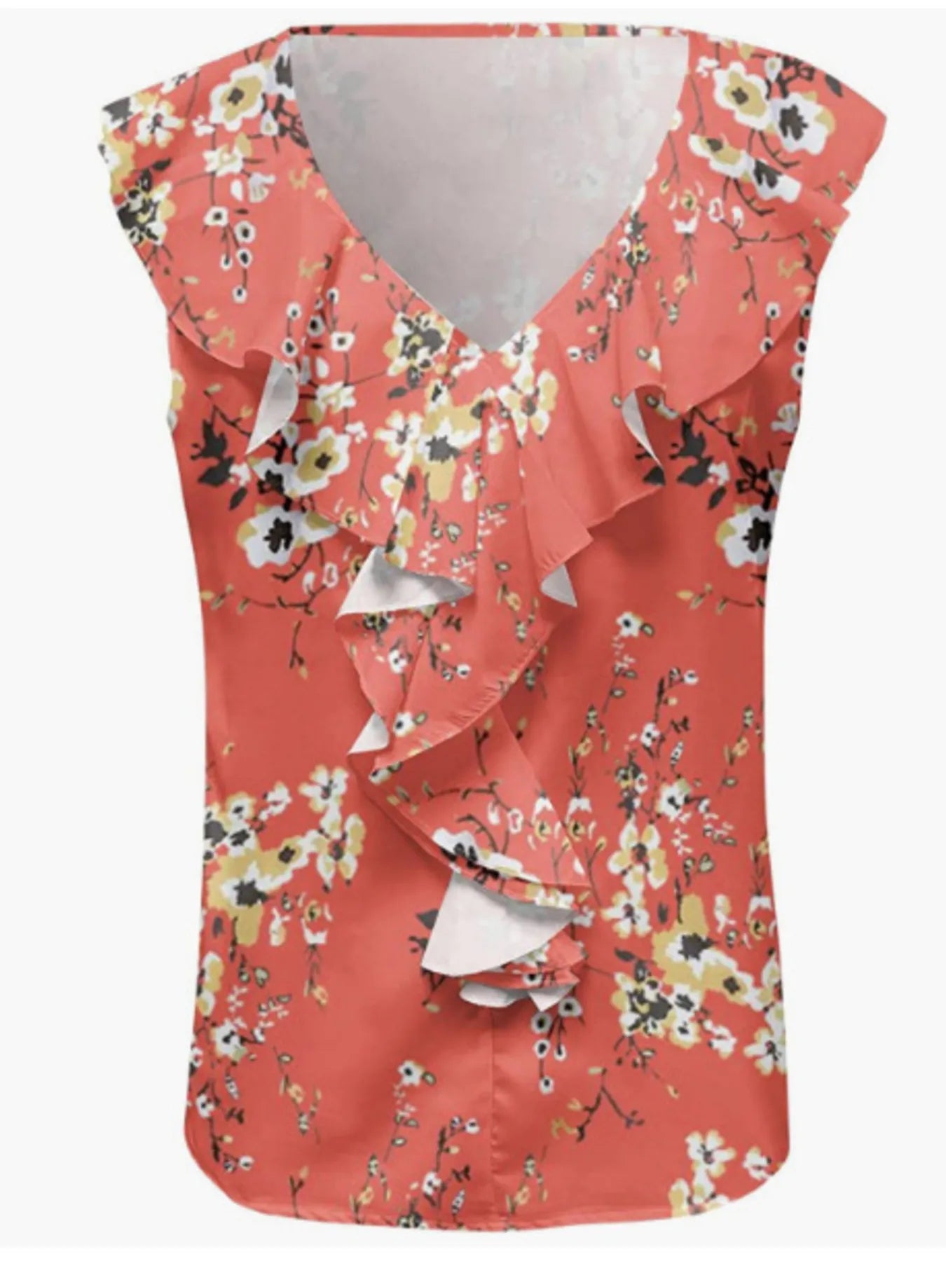 Printed V - Neck Tank