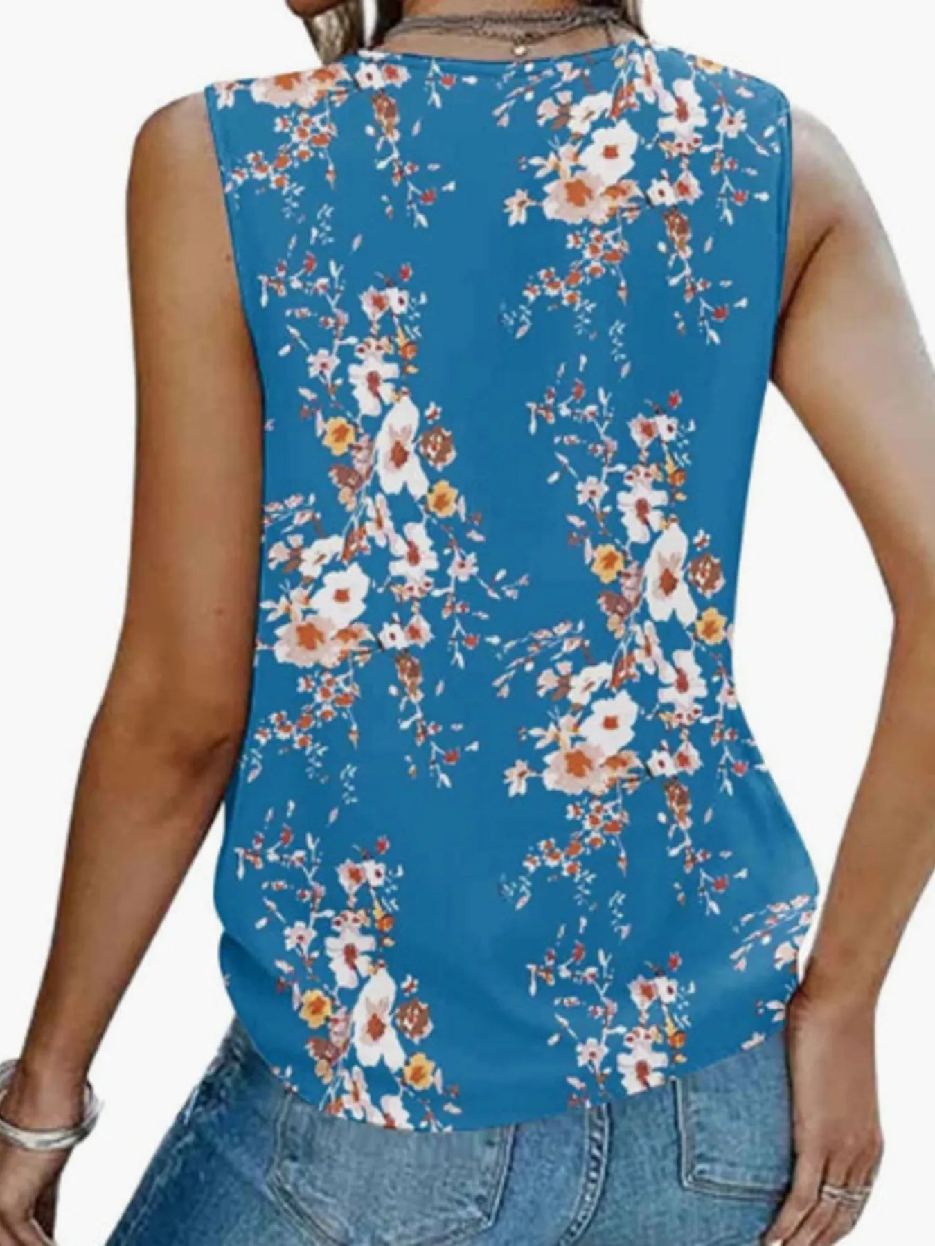 Printed V - Neck Tank