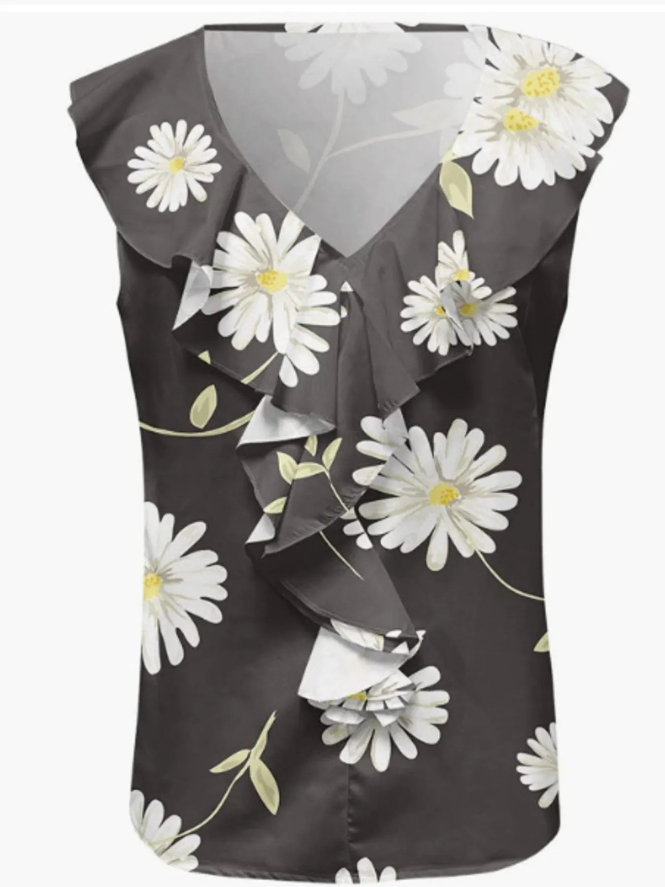 Printed V - Neck Tank