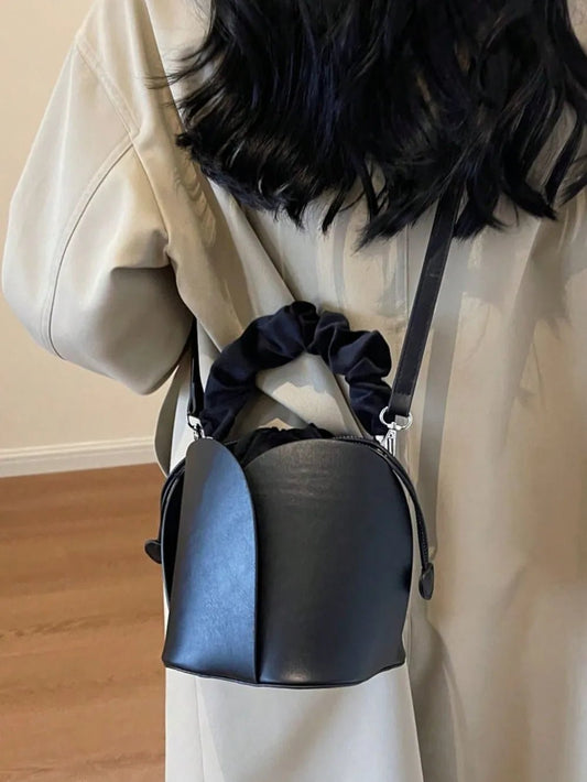 PU Leather Drawstring Bucket BagBag