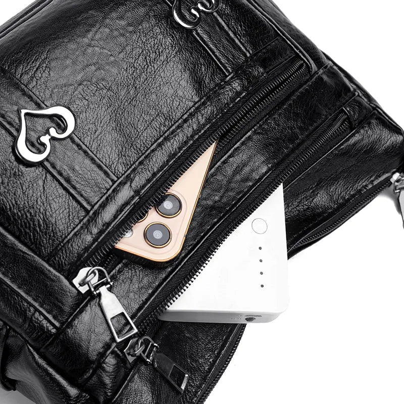 PU Leather Multi - Pockets Crossbody BagBag
