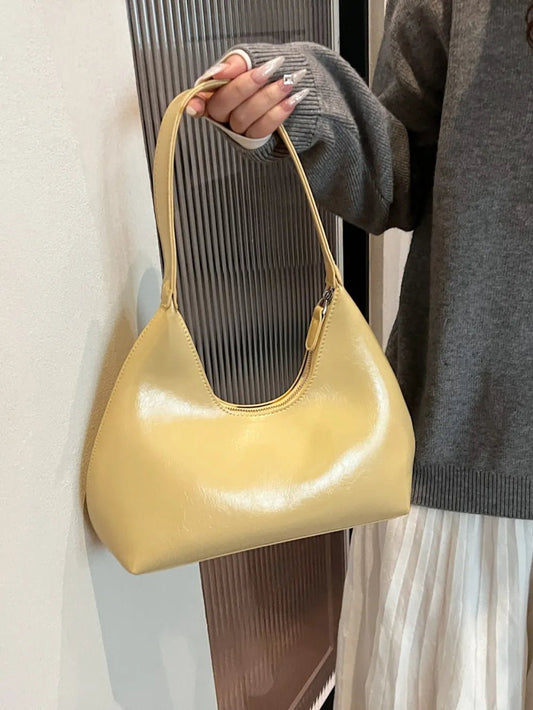 PU Leather Shoulder Bag with ZipBag