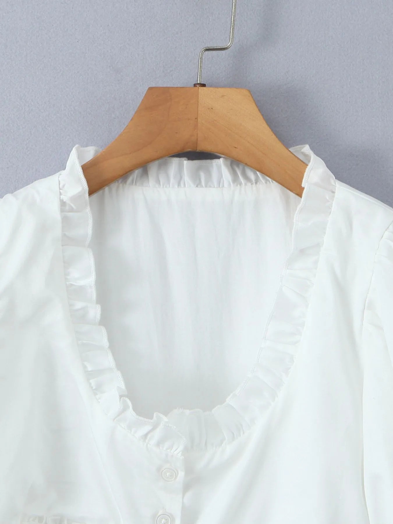 Puff Sleeve Ruffle Crop Blouse
