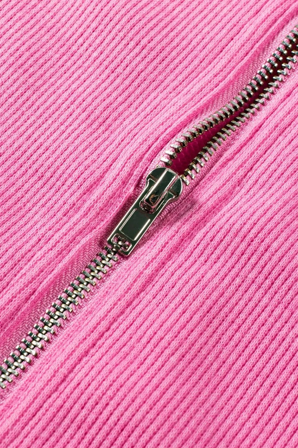 Quarter Zip Pocketed Cap Sleeve Sweatshirt Dress