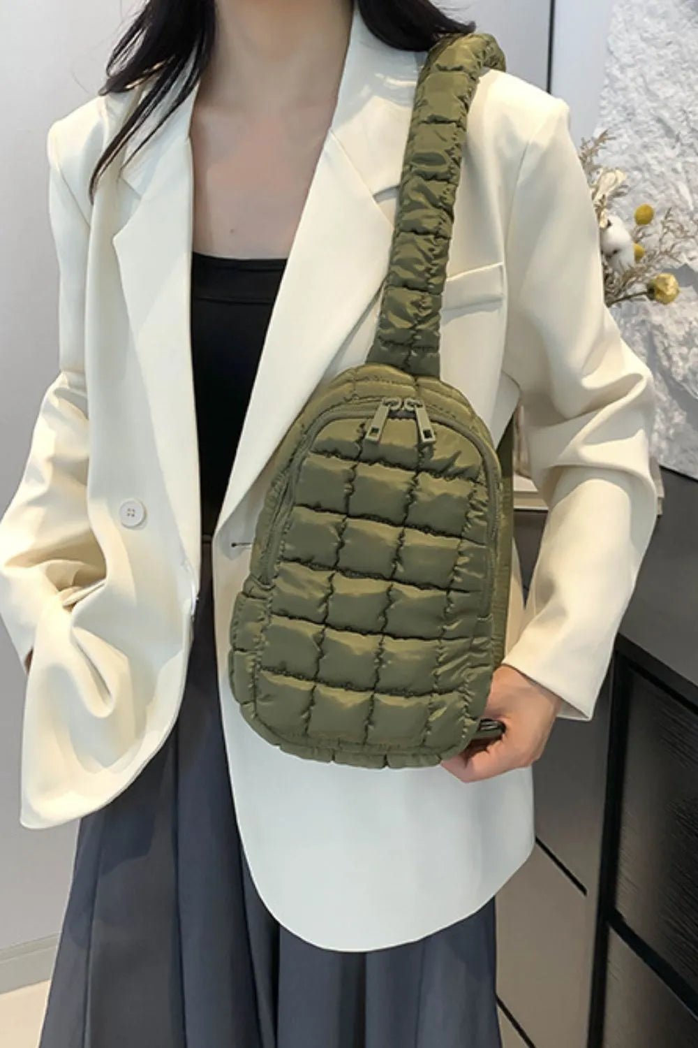 Quilted Nylon Crossbody BagBag