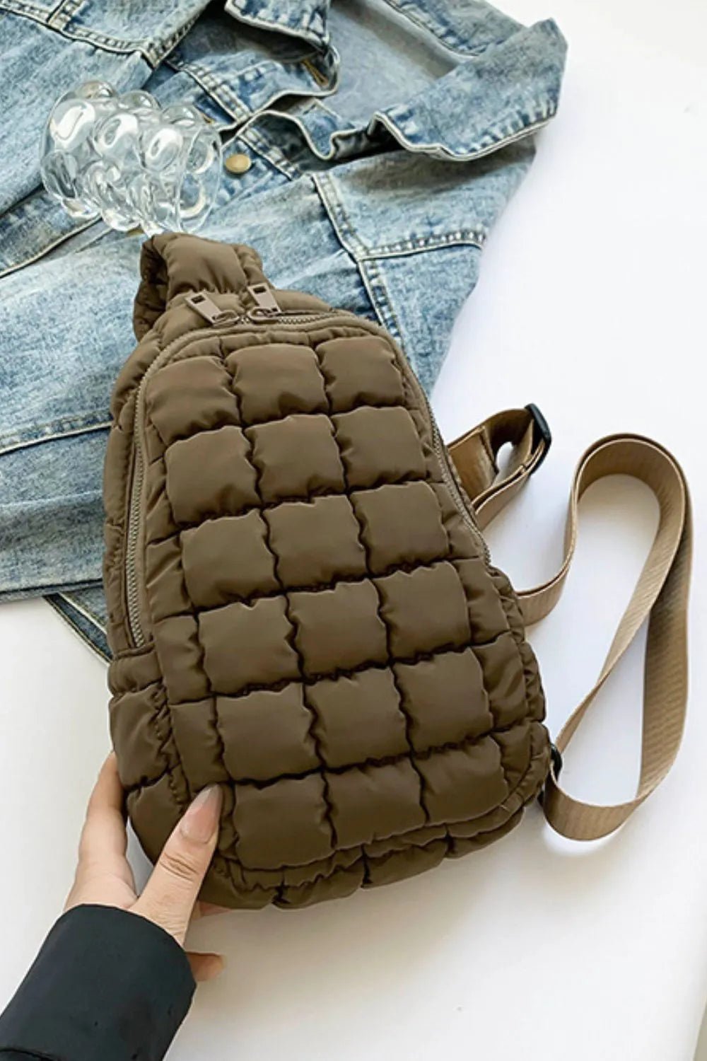 Quilted Nylon Crossbody BagBag