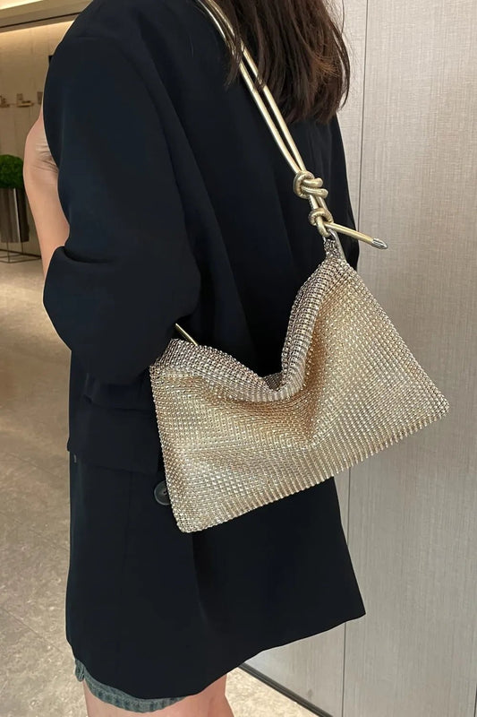 Rhinestone Knotted Strap Crossbody BagBag