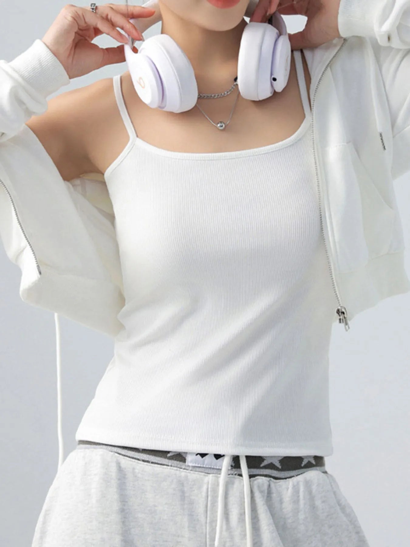 Ribbed Scoop Neck Cami Top