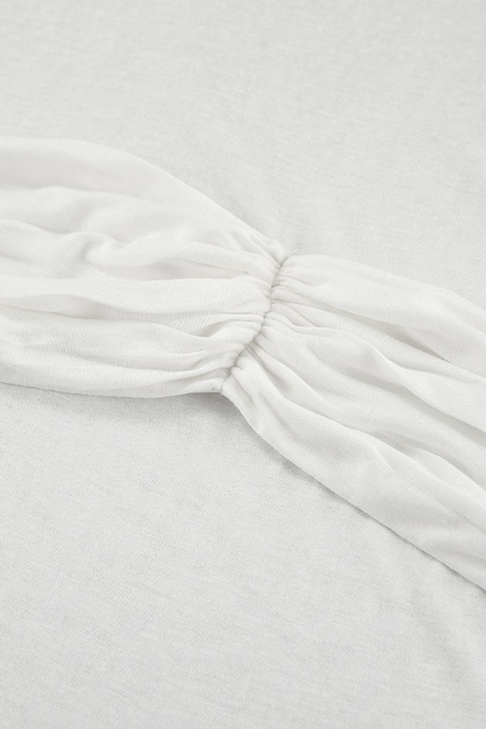 Ruched Round Neck Long Sleeve Blouse