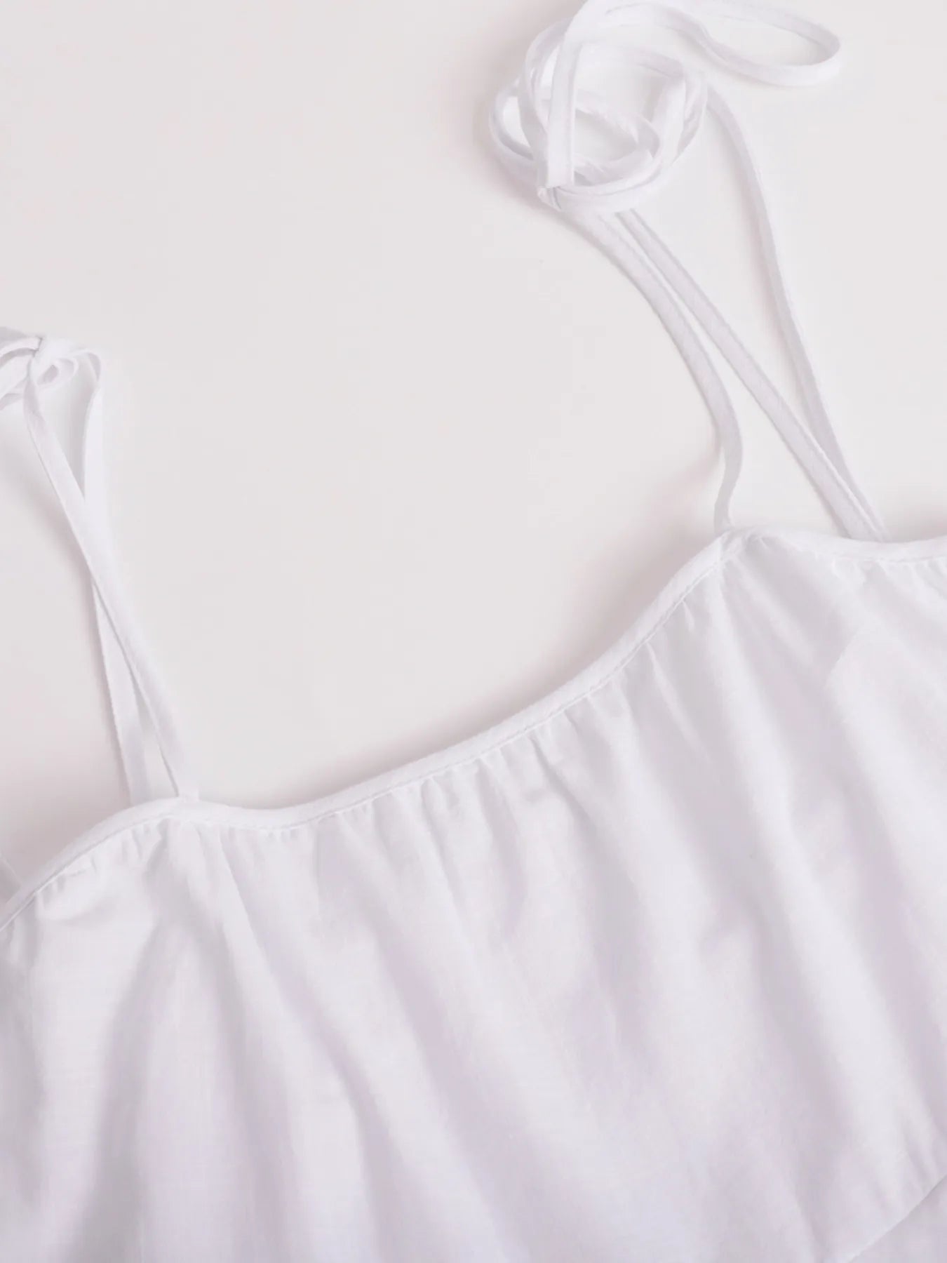 Ruffle Layered Tie Shoulder Cami Dress