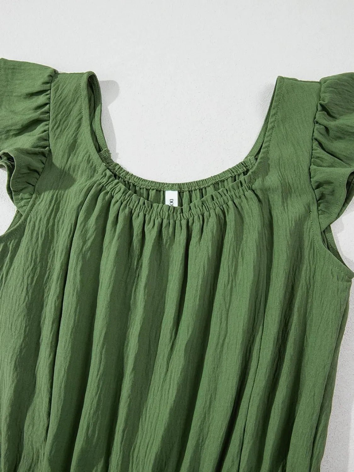 Ruffled Cap Sleeve Wide Leg Jumpsuit