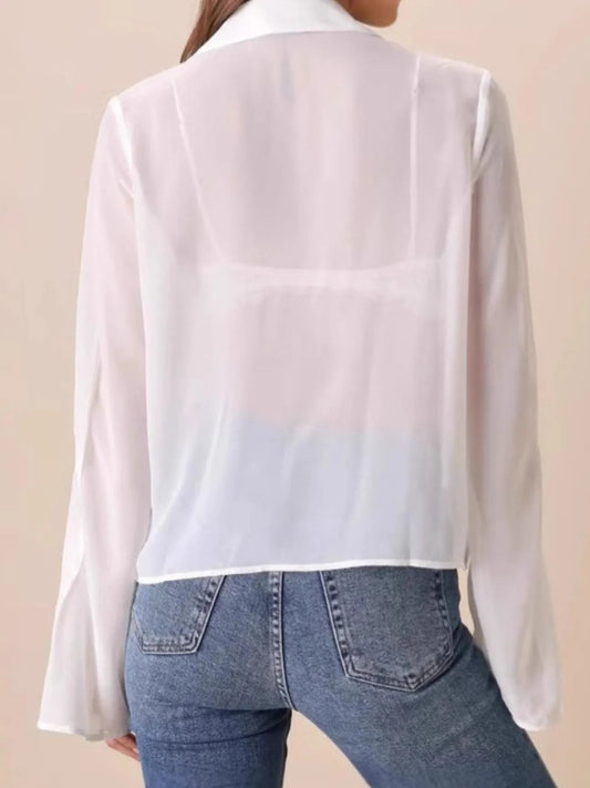 Ruffled Flare Sleeve ShirtTop