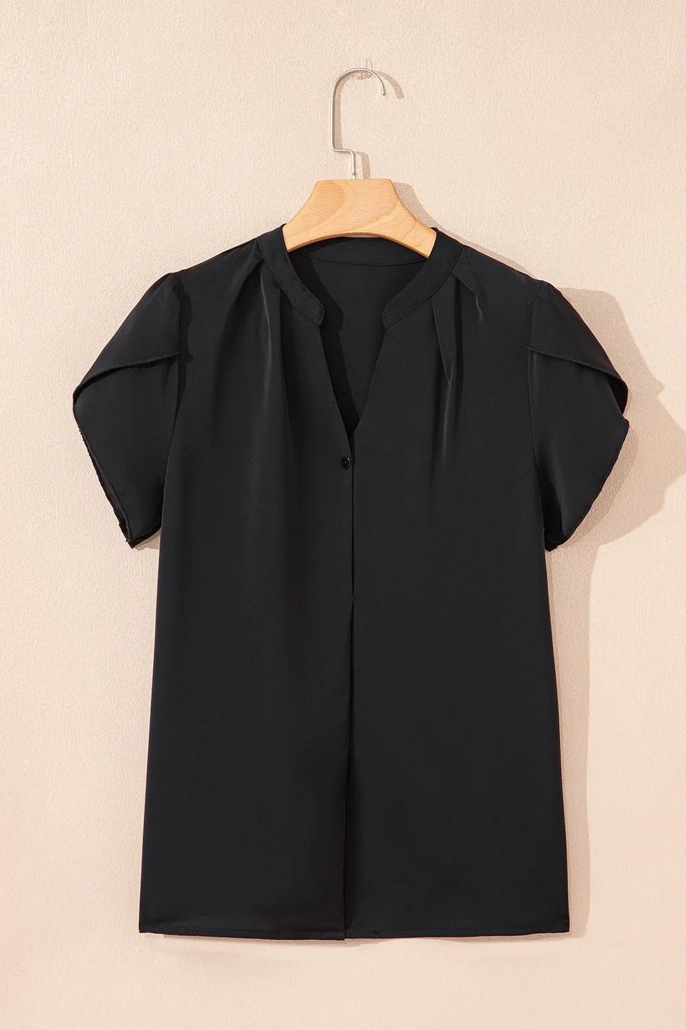 Short Sleeve Notched Blouse