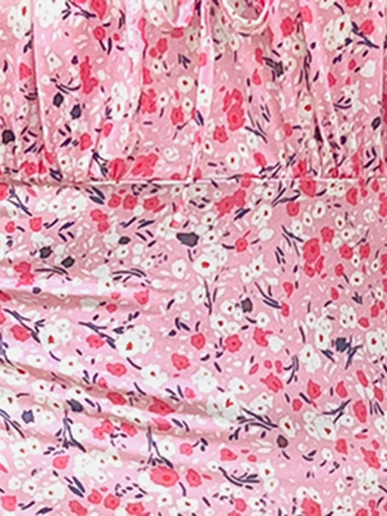 Slit Floral Tie - Shoulder Midi Cami Dress