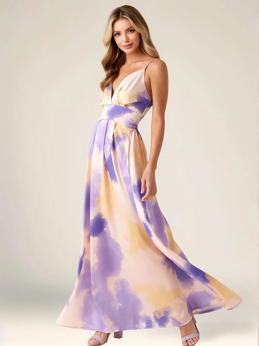 Smocked Back Tie - Dye Maxi Cami Dress