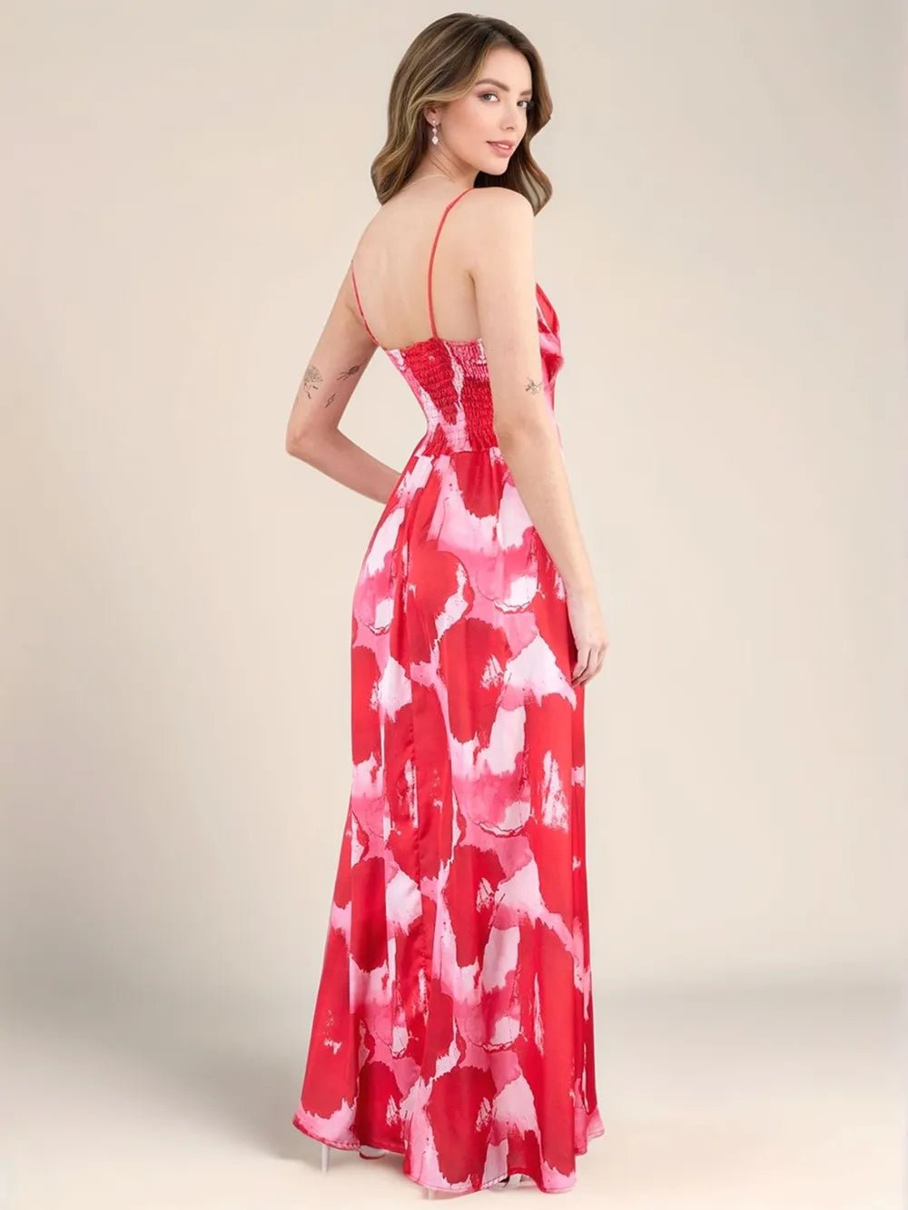 Smocked Back Tie - Dye Maxi Cami Dress