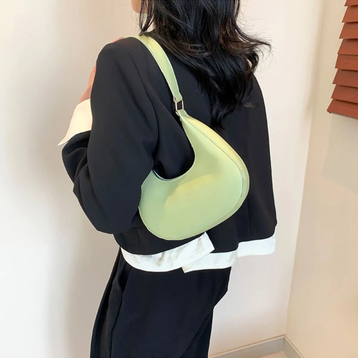 Solid Color Crescent Shoulder BagBag