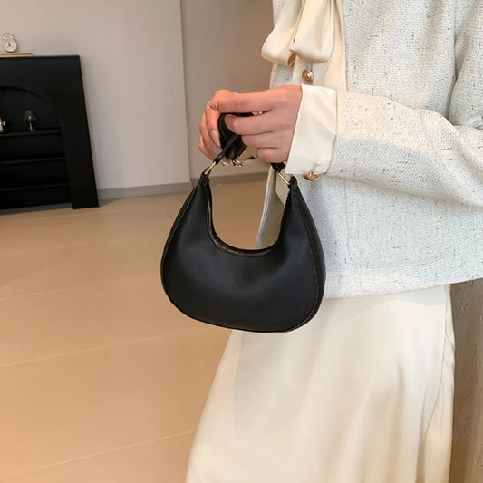 Solid Color Crescent Shoulder BagBag