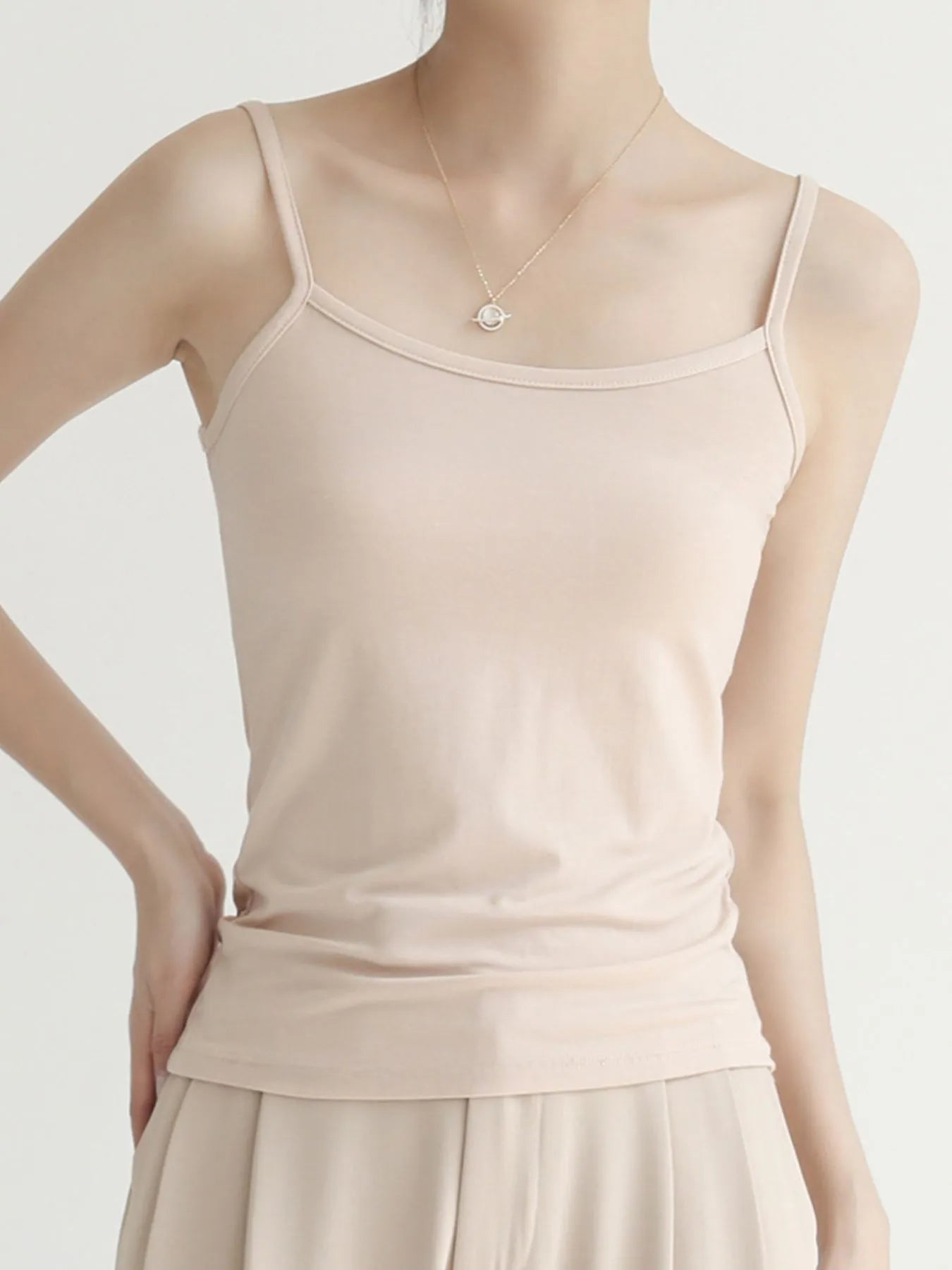 Solid Color Scoop Neck Cami