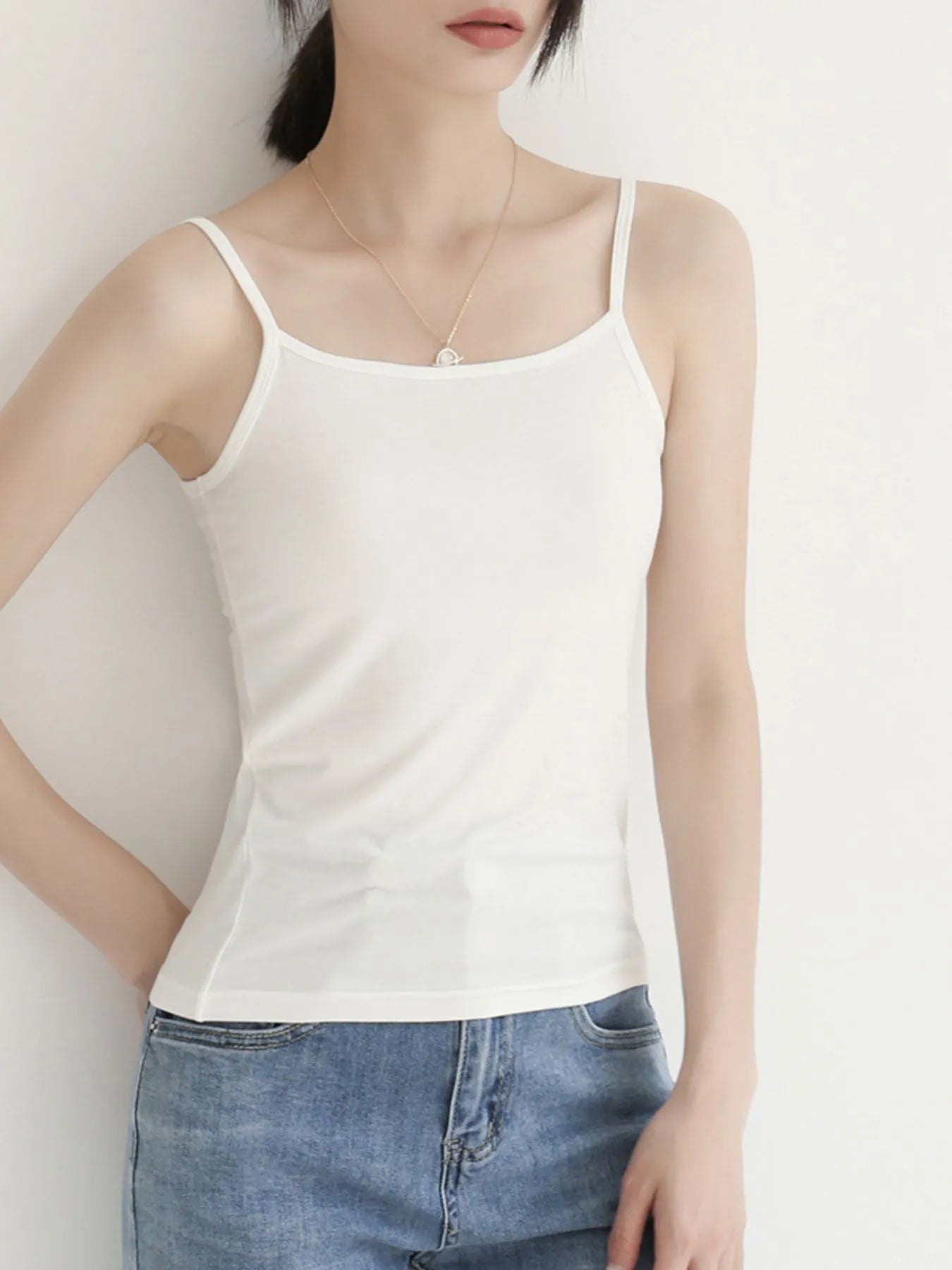 Solid Color Scoop Neck Cami