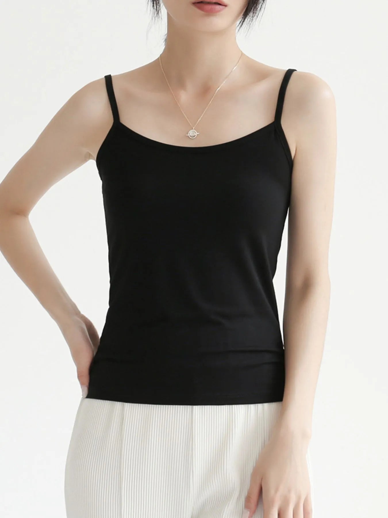 Solid Color Scoop Neck Cami