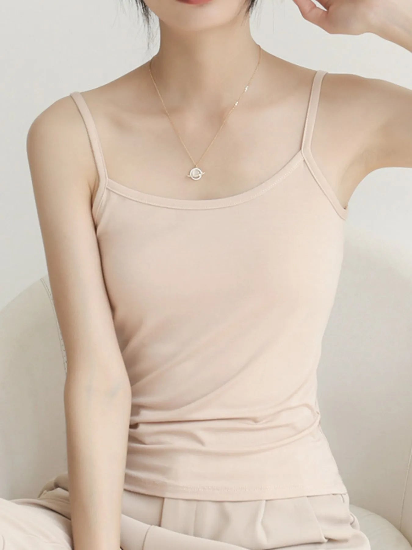 Solid Color Scoop Neck Cami