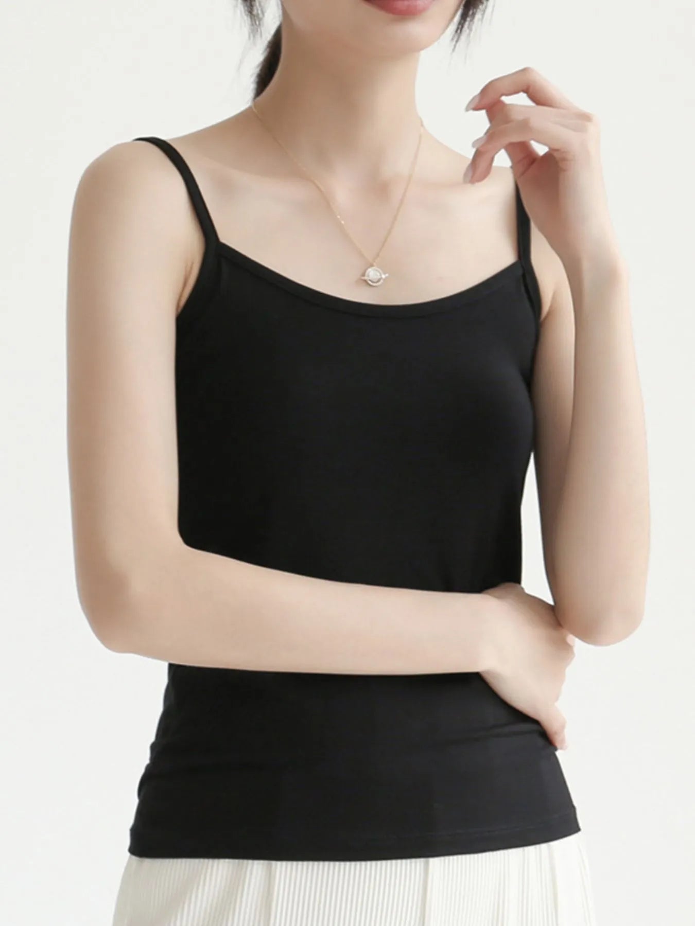 Solid Color Scoop Neck Cami