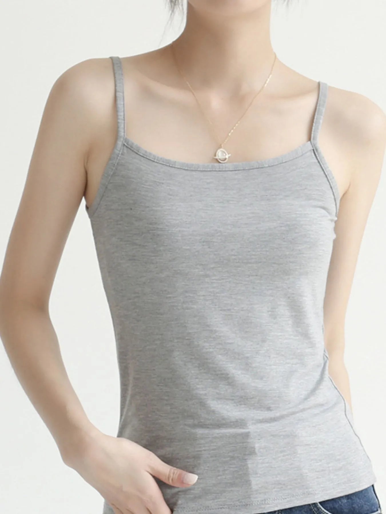 Solid Color Scoop Neck Cami
