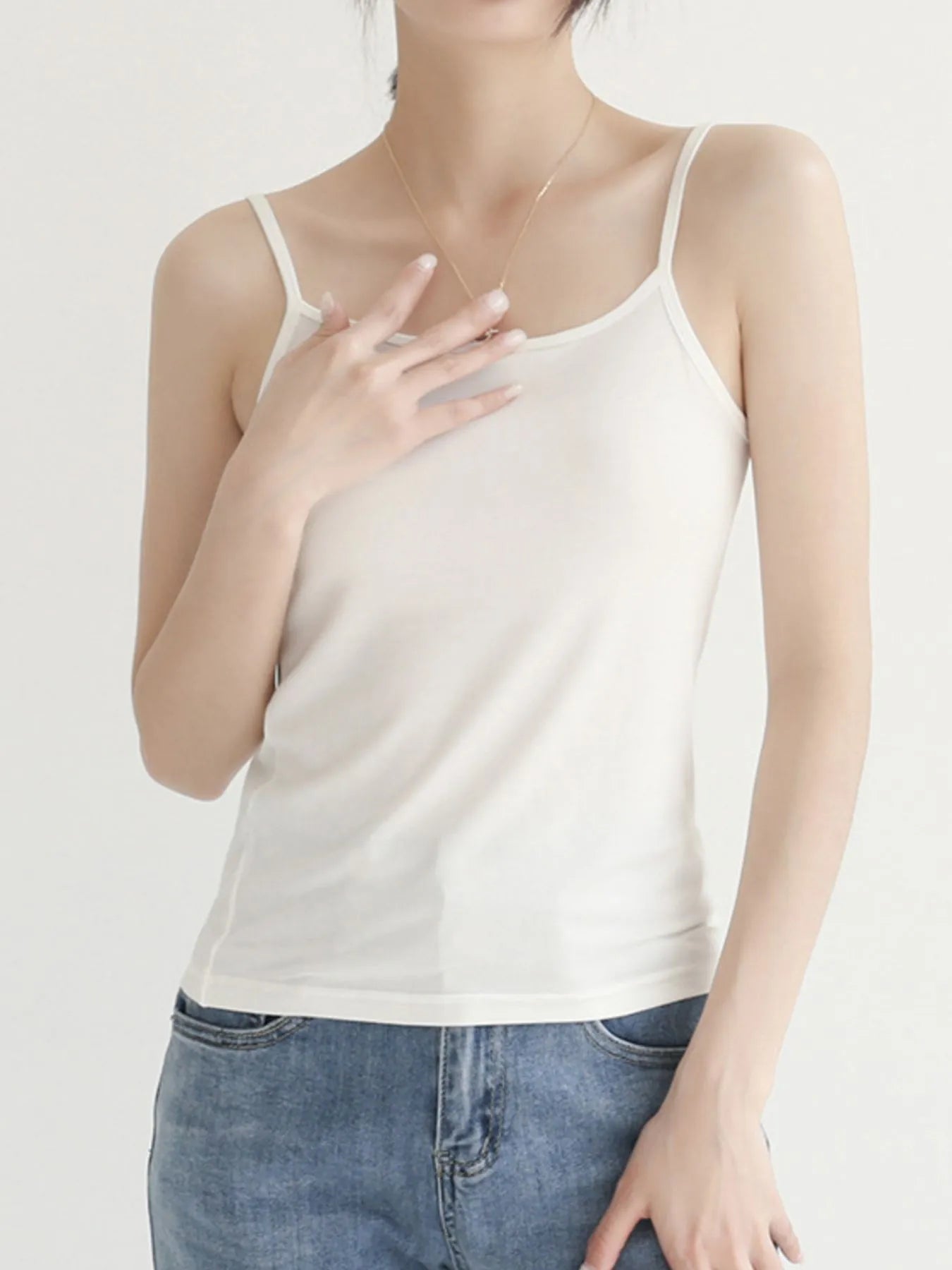 Solid Color Scoop Neck Cami