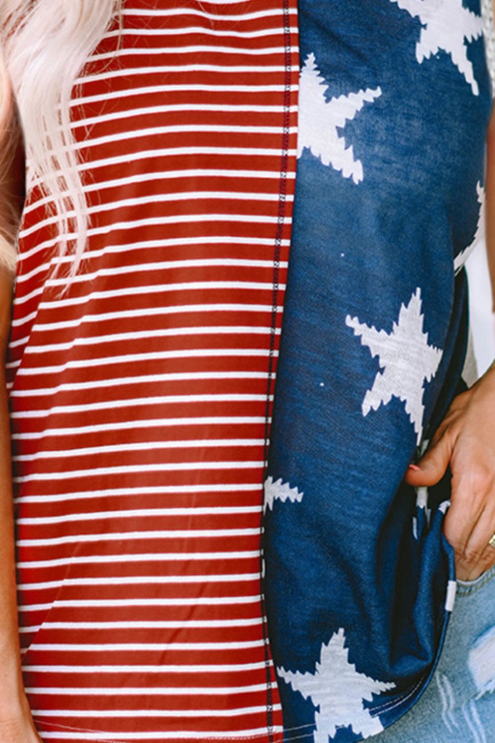 Star and Stripe V - Neck Tank