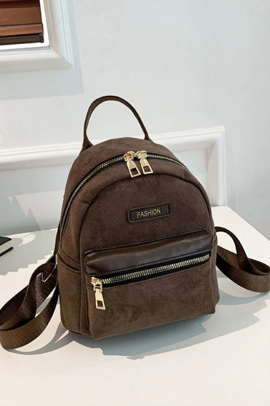 Suede Adjustable Strap Backpack BagBag