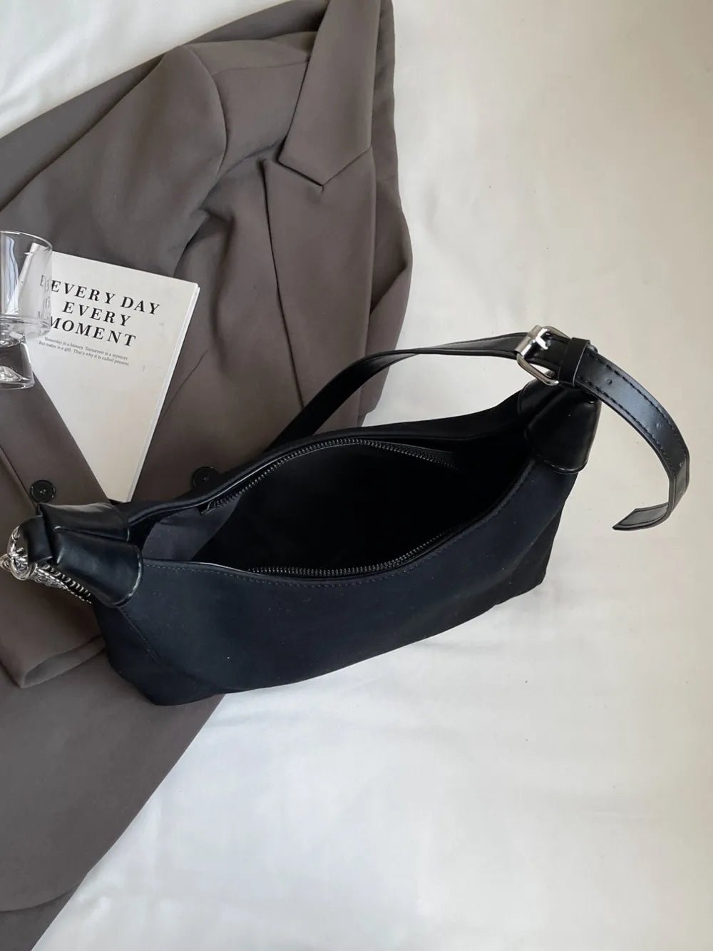 Suede Adjustable Strap Shoulder BagBag