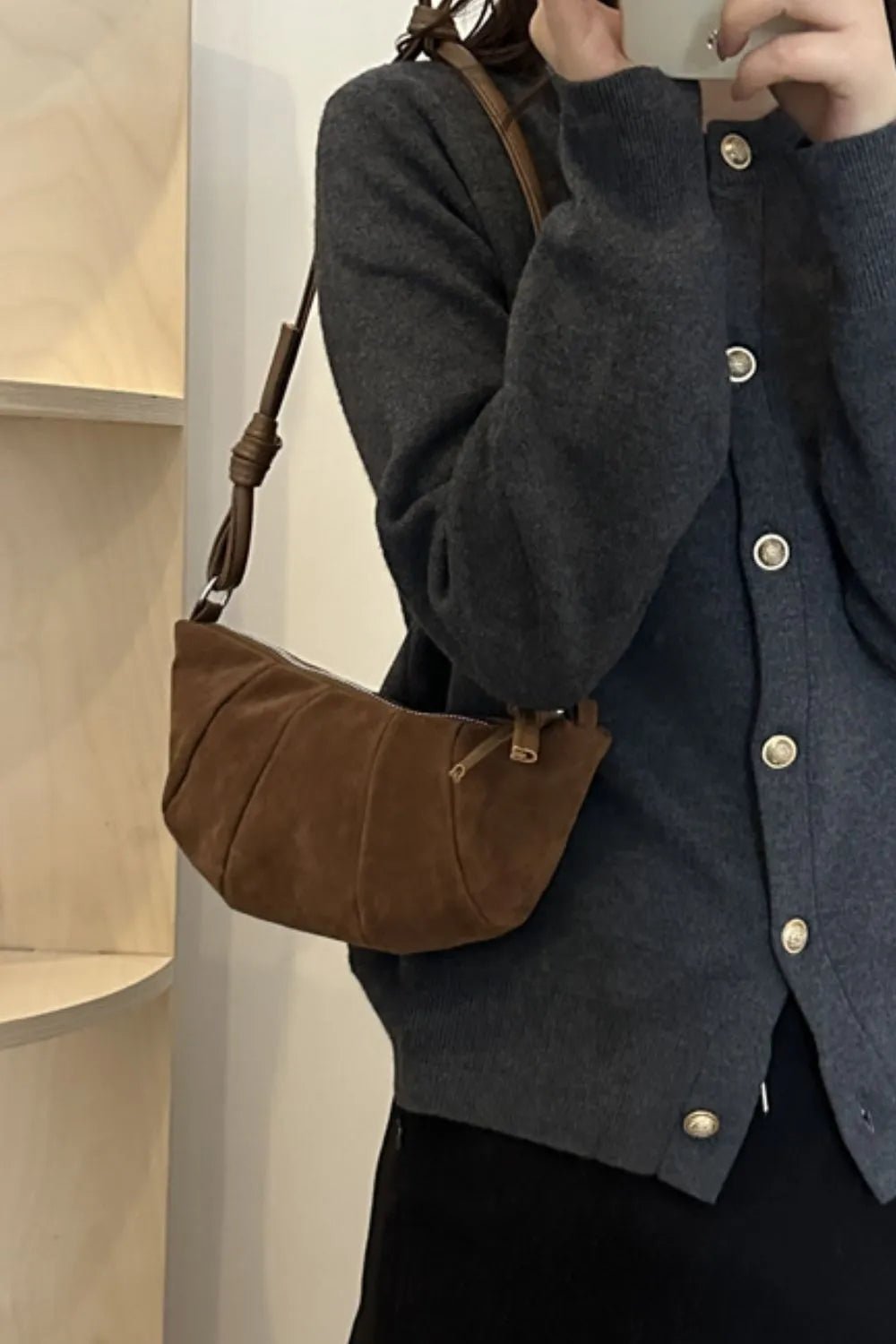 Suede Croissant Shape Shoulder BagBag