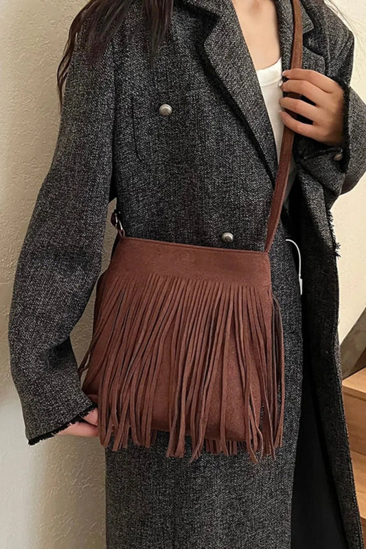 Suede Fringe Shoulder BagBag