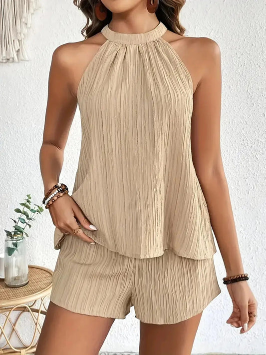 Textured Cami and Shorts Set