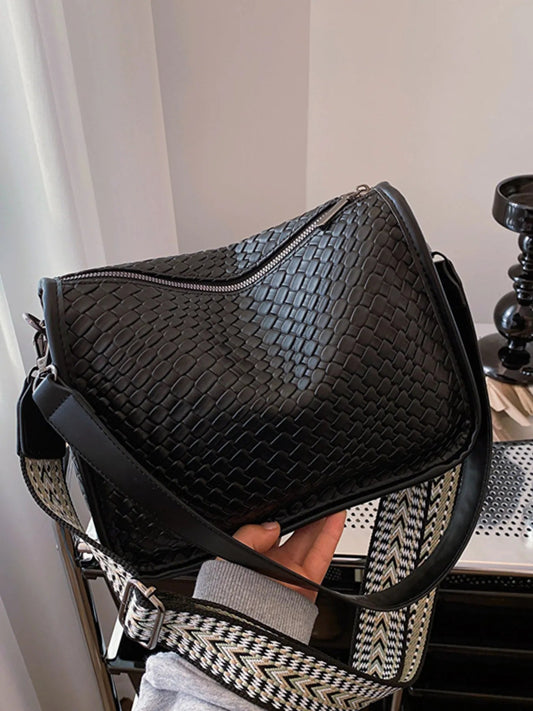 Textured Leather Shoulder Bag